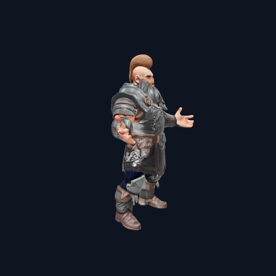Warrior Character Rigged and Animated with Armor and Mohawk